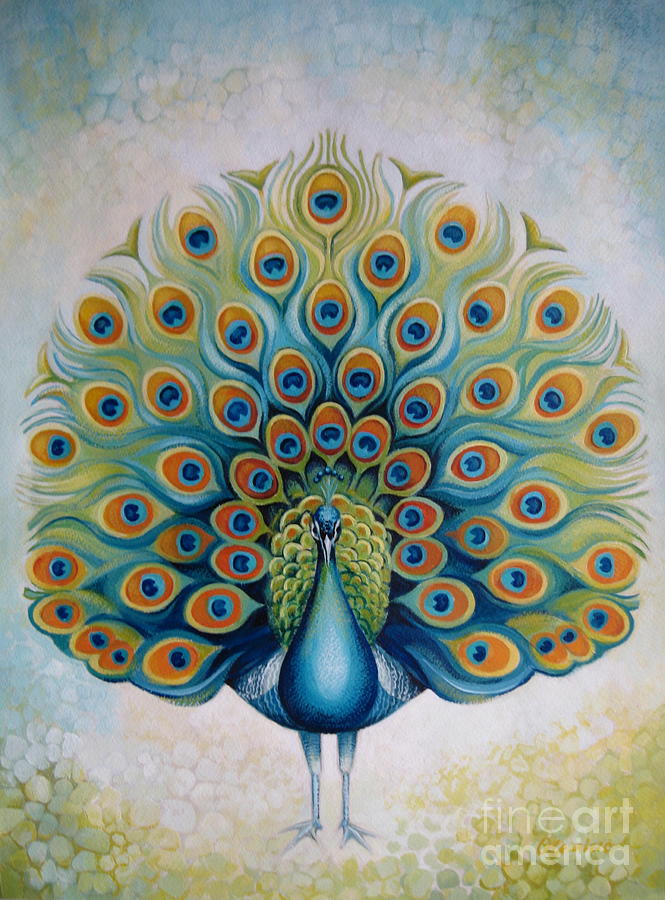 Peacock Painting by Elena Oleniuc