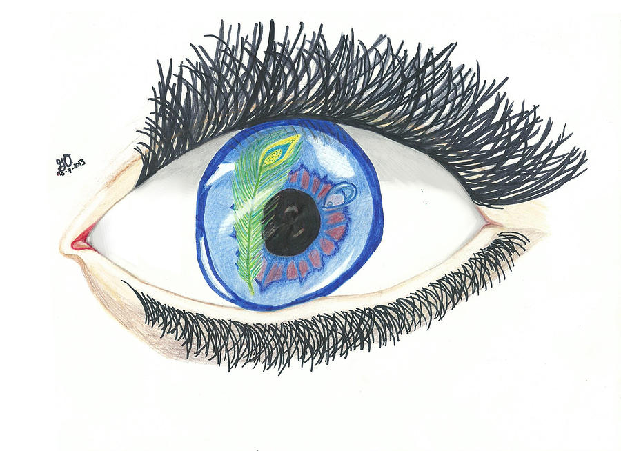 Charlene 🌻 on Instagram: “#Peacock #eye 💎🌿 I used make-up for the skin  part & rinestones for details🌚 Refrence from @pixi… | Eye art, Eye drawing,  Eyes artwork