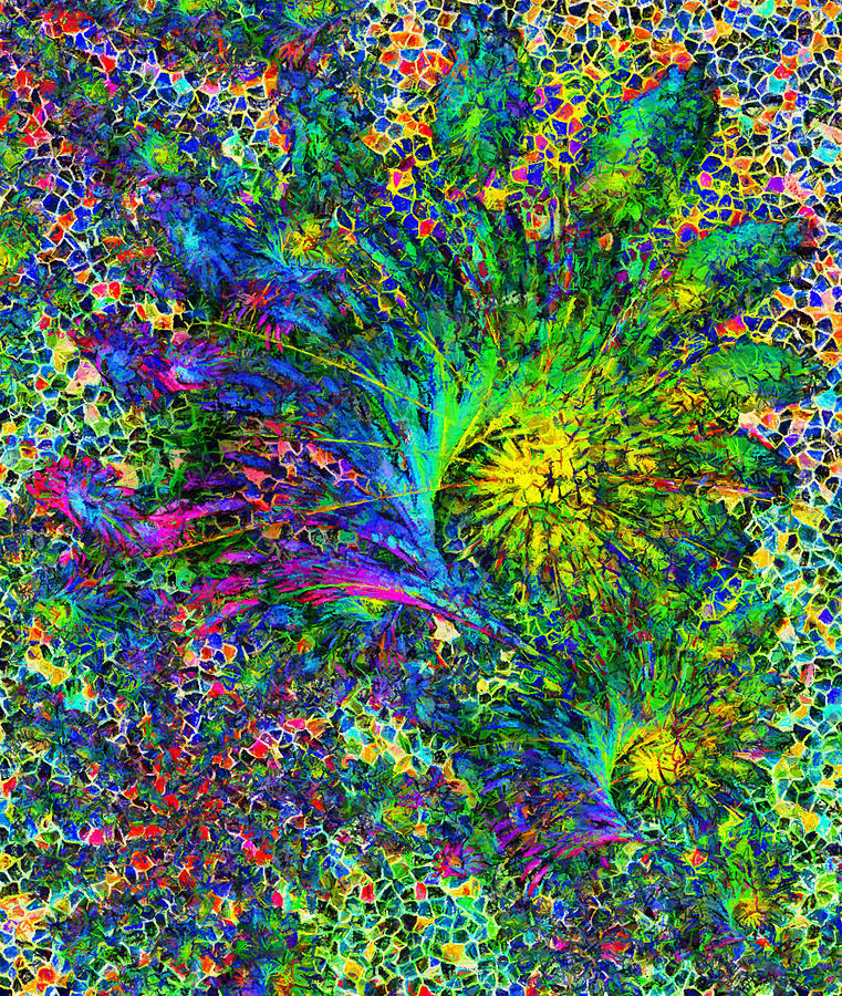 Abstract Mixed Media - Peacock Feather Abstract by Georgiana Romanovna