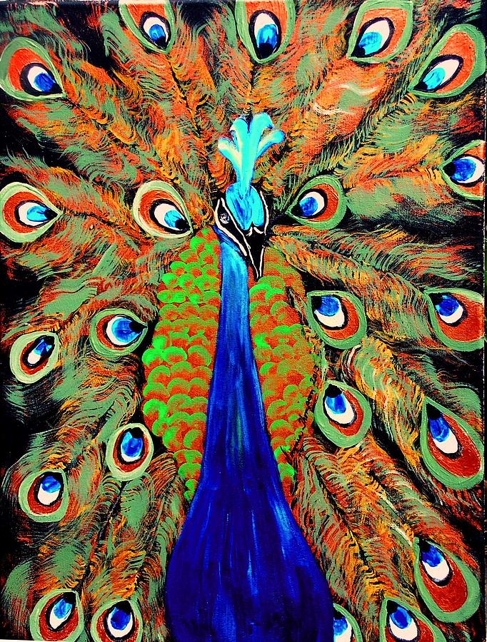 Peacock Glamour Painting by Virginia Thompson - Fine Art America