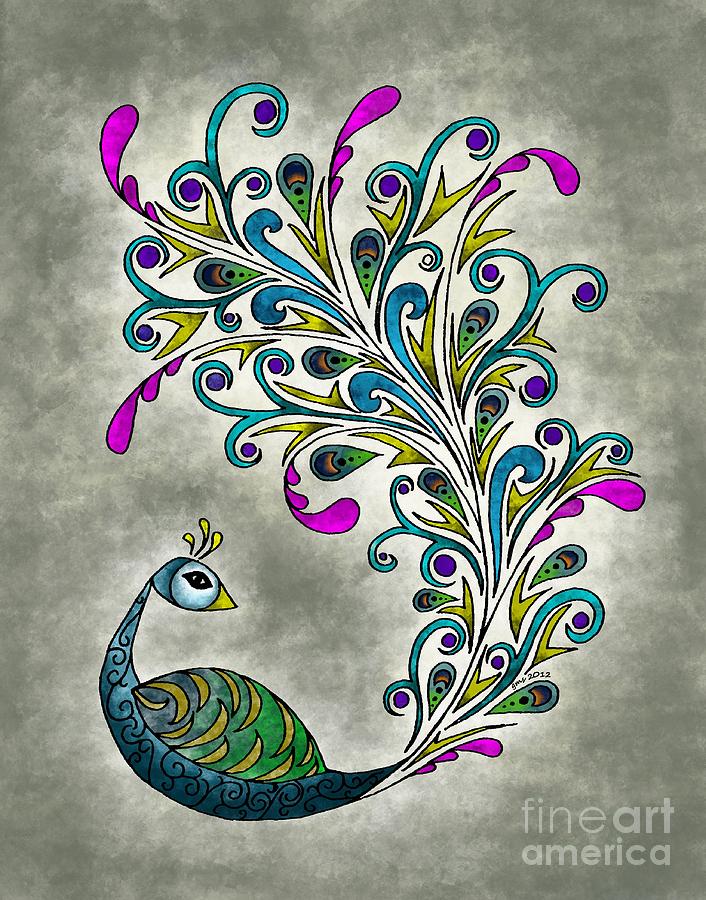 Peacock Mixed Media - Peacock by Glenna Smiesko