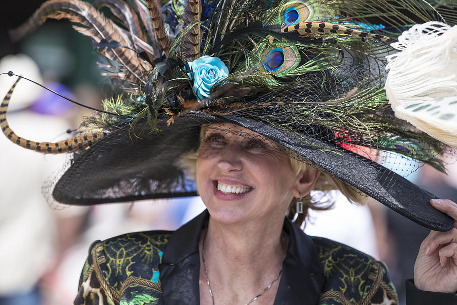 Peacock hat at 2014 Kentucky Derby  Photograph by John McGraw