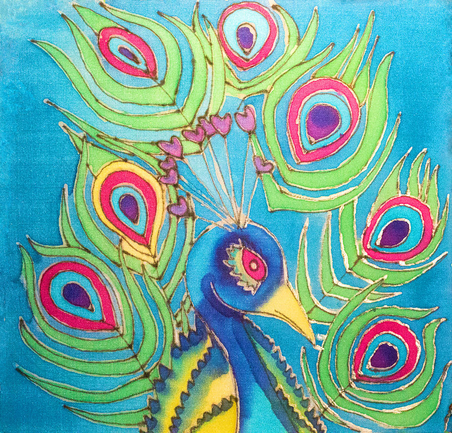 Peacock Hues Painting by Kelly Smith
