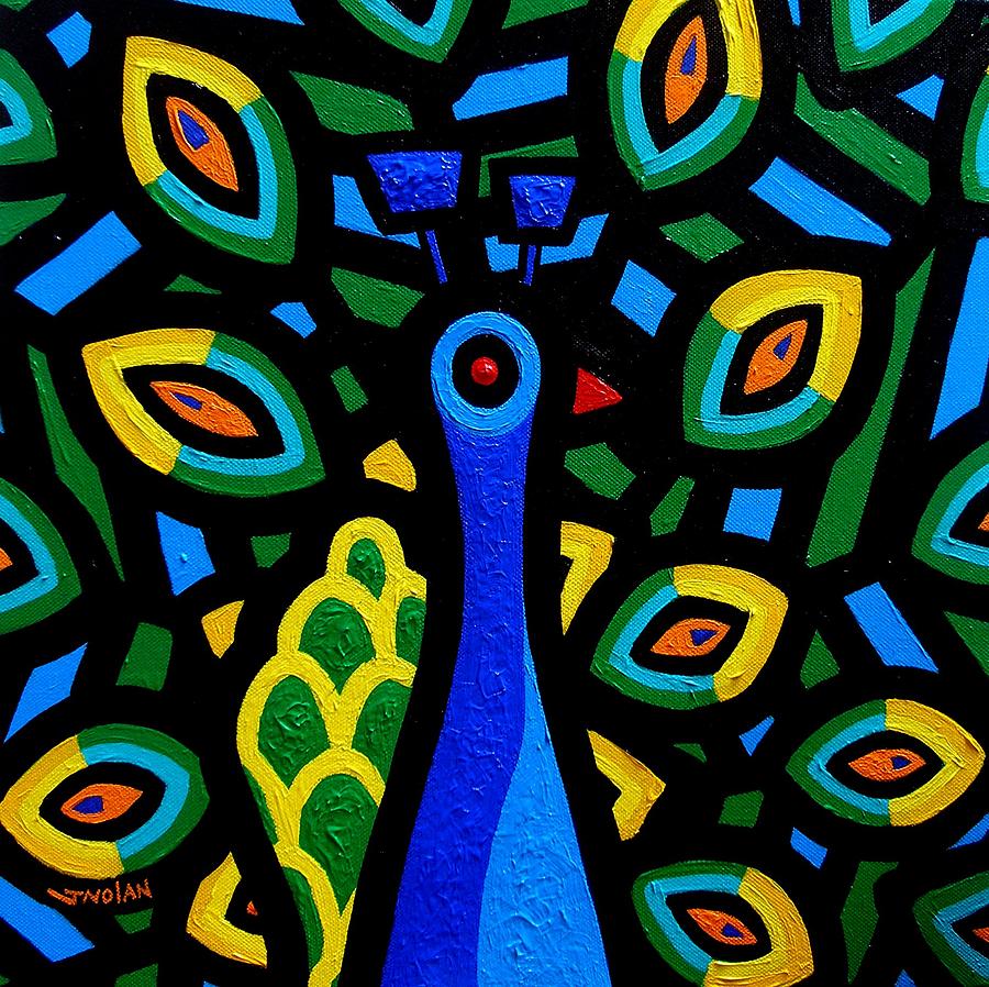 Christmas Painting - Peacock III by John  Nolan