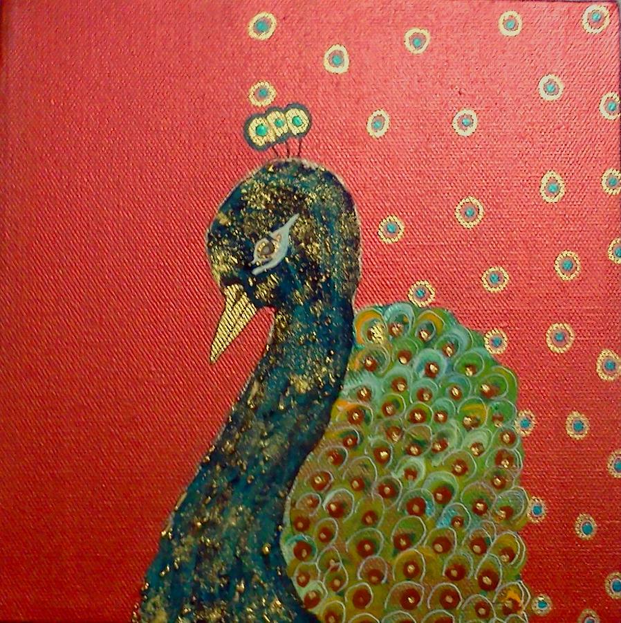 Abstract Painting - Peacock III by Kruti Shah