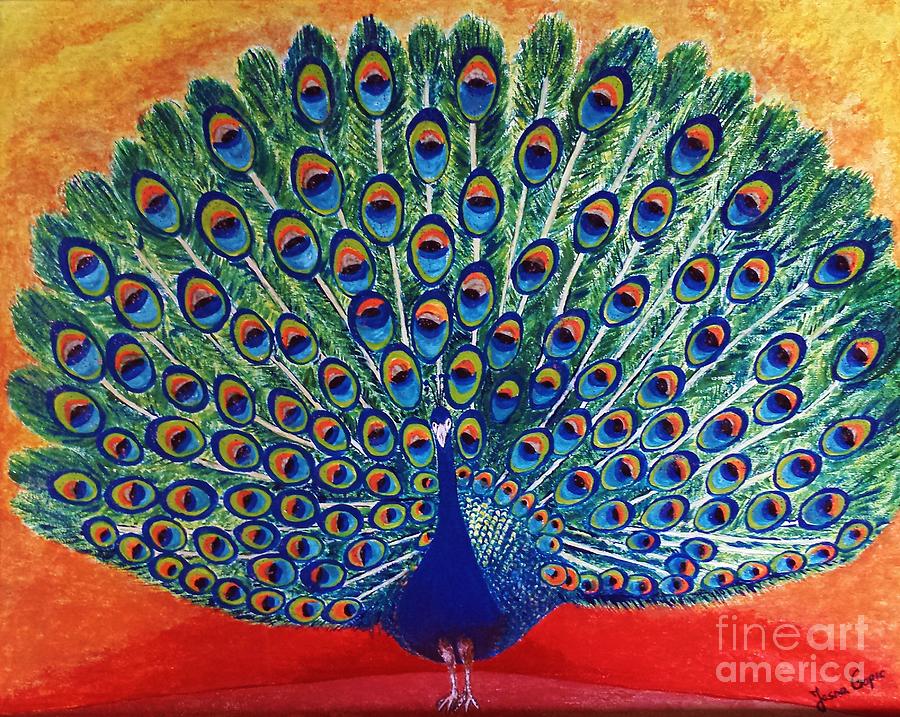 Peacock by Jasna Gopic Painting by Jasna Gopic