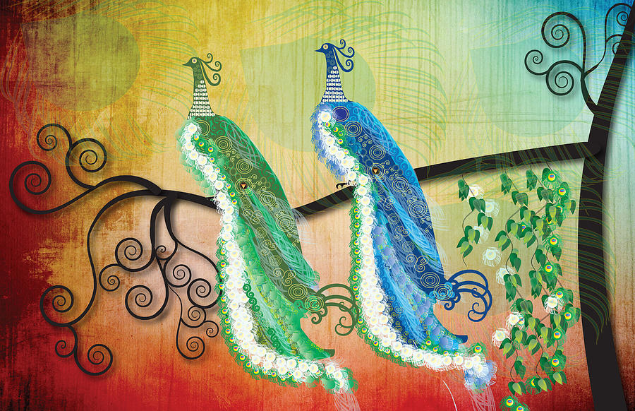 Peacock Love Digital Art by Kim Prowse