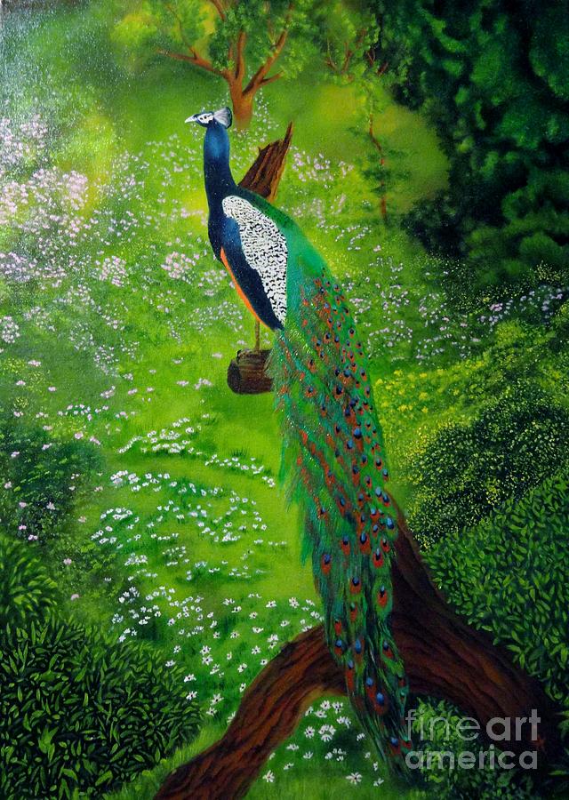 Peacock Paradise Painting by Carol Avants