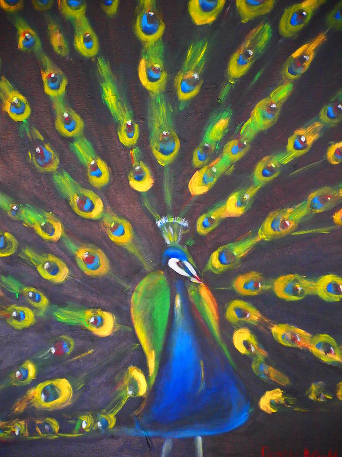 Peacock Painting - Peacock by Penny Arnold