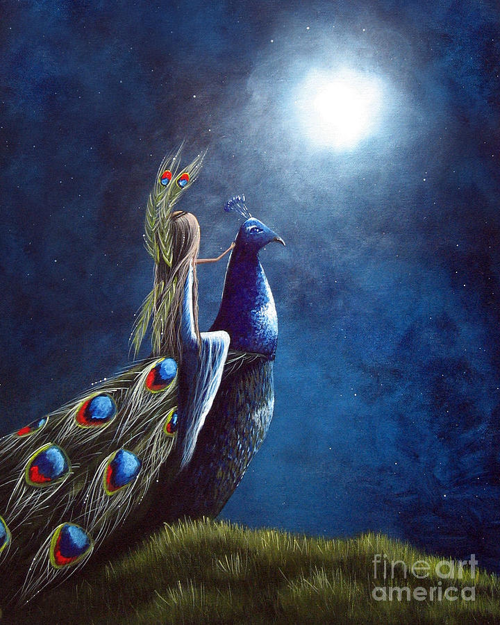 Peacock Princess II by Shawna Erback Painting by Moonlight Art Parlour