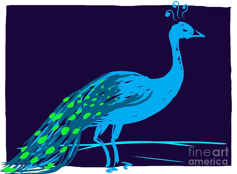 Peacock Digital Art by Raena Wilson