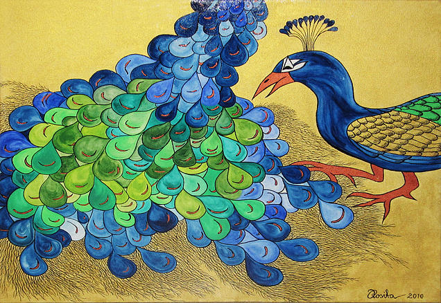 Peacock Painting by Rosita Larsson