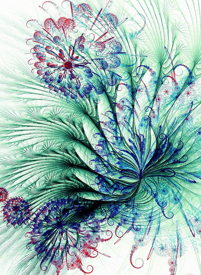 Nature Digital Art - Peacock Tail by Anastasiya Malakhova