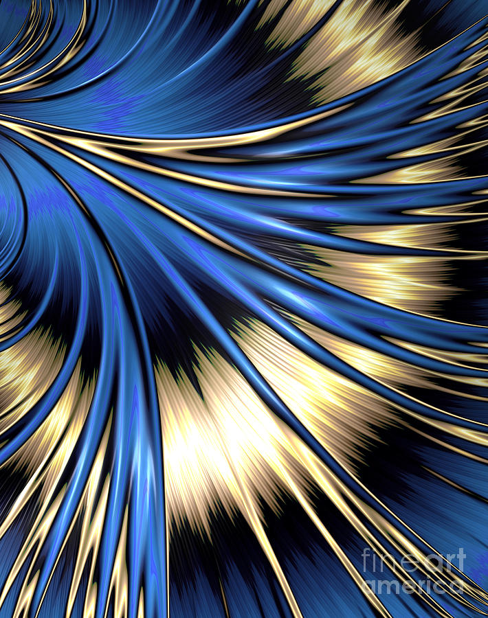 Peacock Tail Feather Digital Art by Vix Edwards