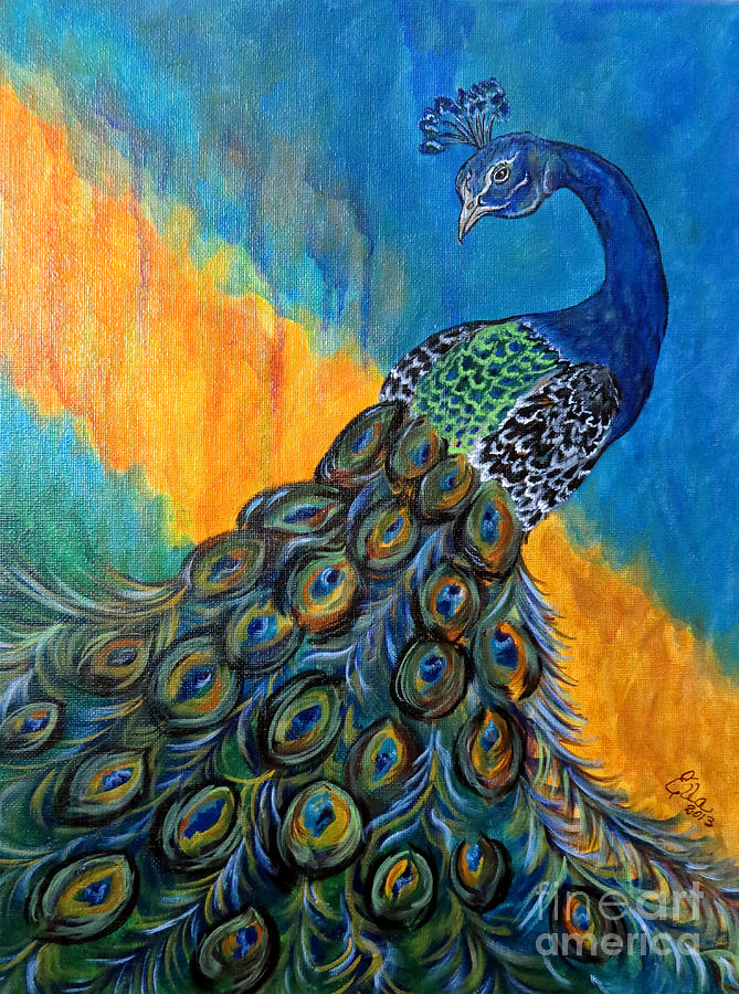 Peacock Waltz #3 Painting by Ella Kaye Dickey