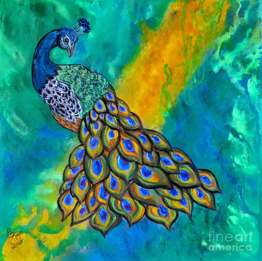 Peacock Waltz II Painting by Ella Kaye Dickey