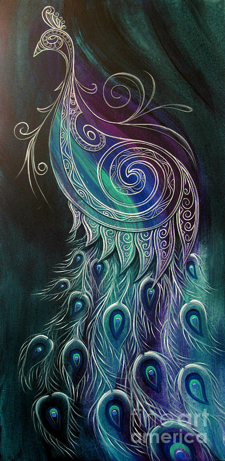 Peacock Wha Painting by Reina Cottier
