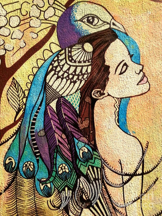 Peacock Woman Painting by Amy Sorrell