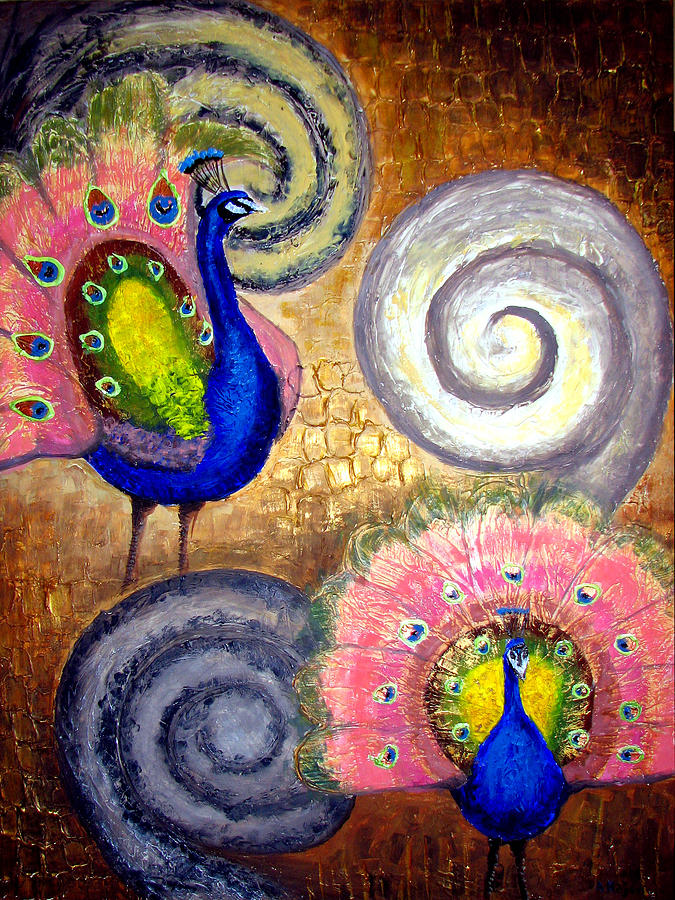 Peacock Swirl Painting