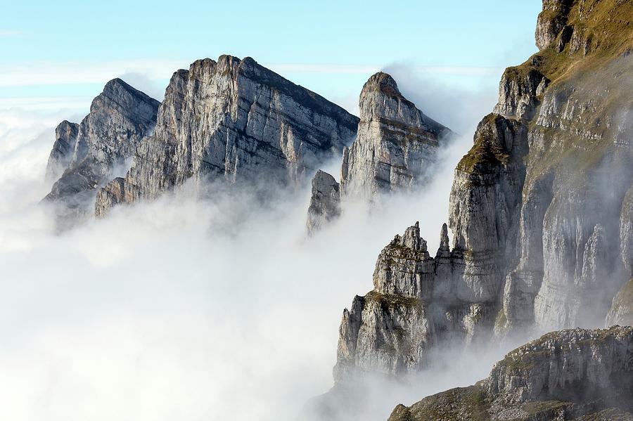 Peaks Emerging From Fog Photograph by Dr Juerg Alean