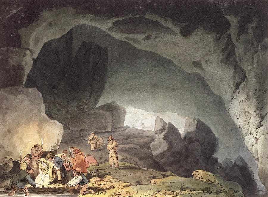 Peak Cavern Drawing - Peaks Hole, Derbyshire by Joseph Mallord William Turner