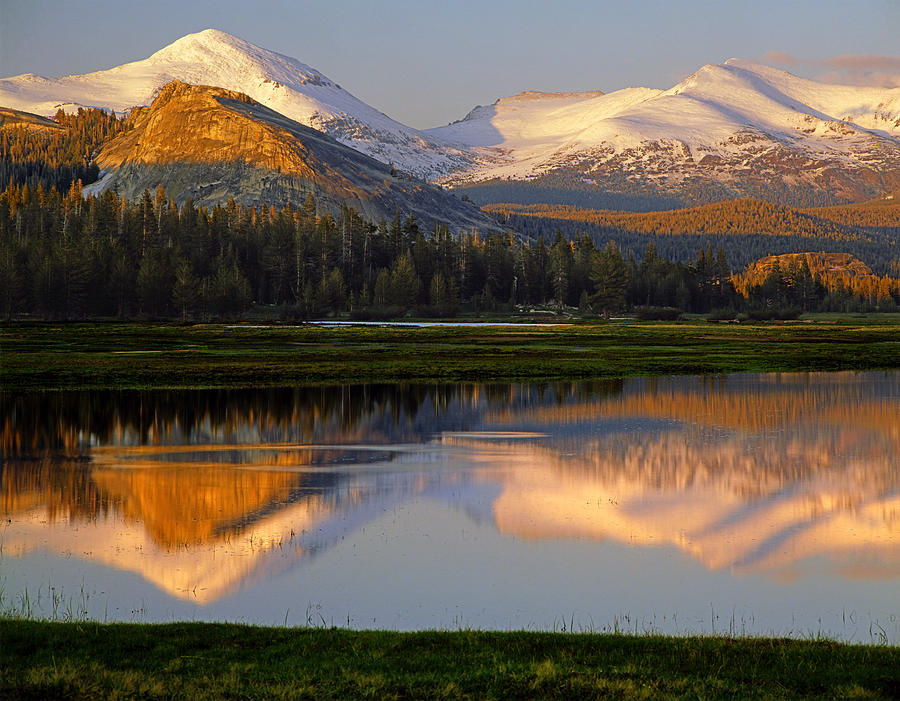Yosemite National Park Photograph - 6M6530-A-Peaks Reflected Touolumne Meadows  by Ed  Cooper Photography