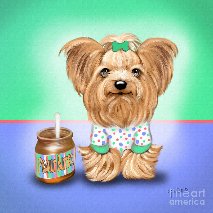 Dog Painting - Peanut Butter Lover by Catia Lee