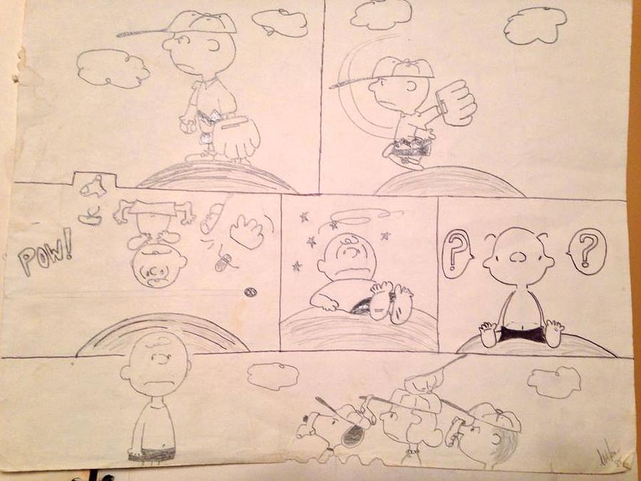 Charlie Brown Drawing - Peanuts by Steve Hermann