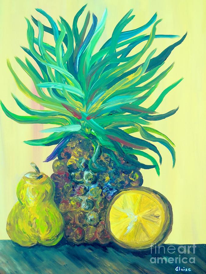 Pear Painting - Pear and Pineapple by Eloise Schneider Mote