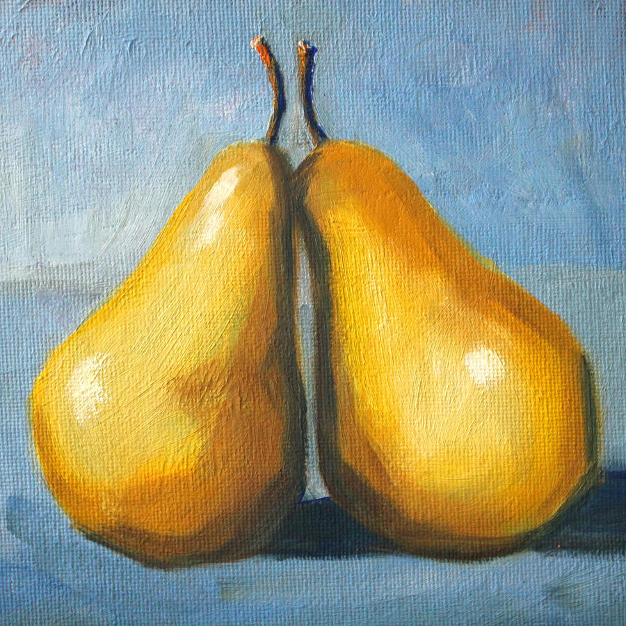 Pear Love Painting by Nancy Merkle