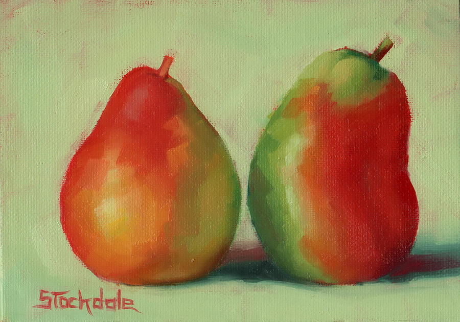 Pear Pair Painting by Margaret Stockdale
