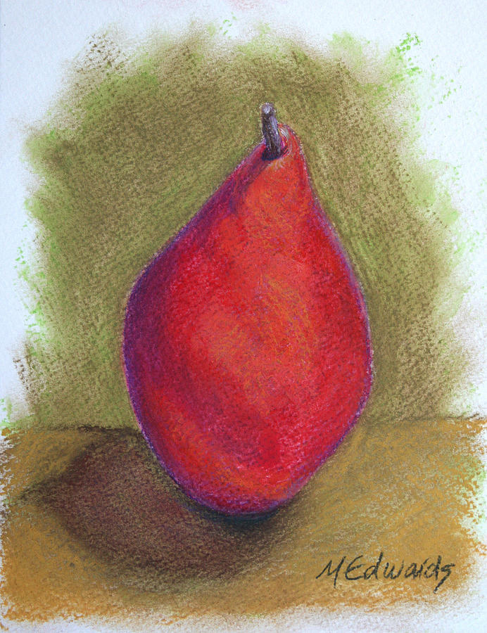 Pear Study 3 Pastel by Marna Edwards Flavell