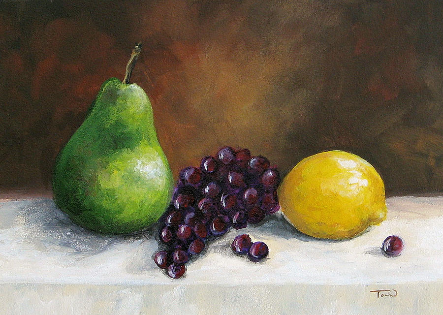 Pear Study with Lemon Painting by Torrie Smiley