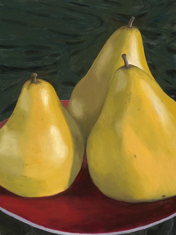Still Life Painting - Pear Trio 1  by H Chris Ross