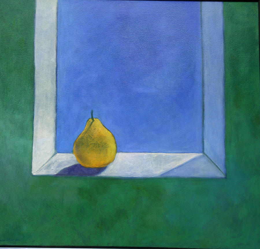 Still Life Painting - Back lit pear by Victoria Sheridan