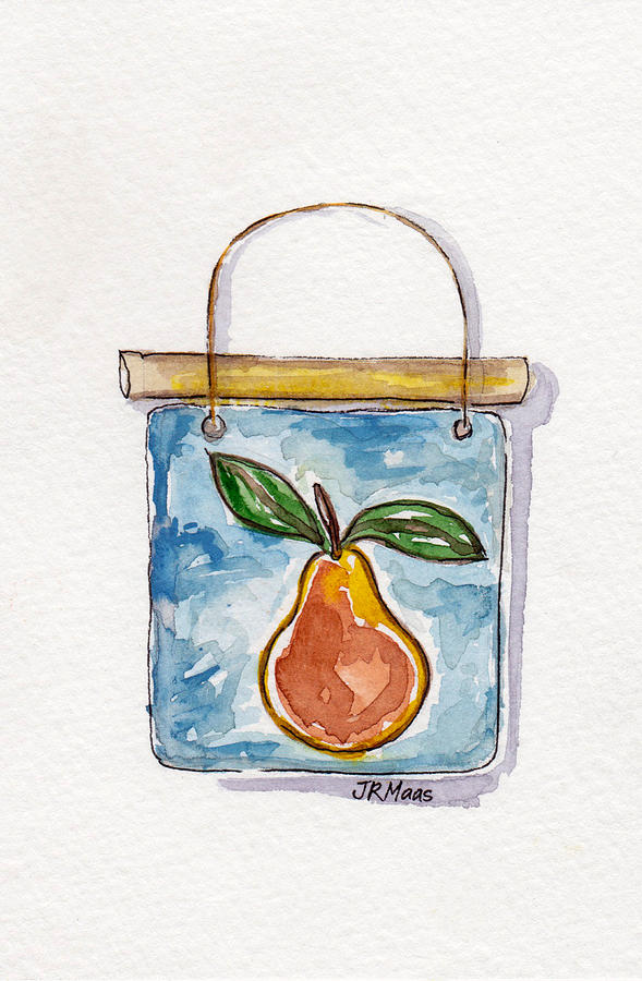 Pear Wall Hanger Painting by Julie Maas