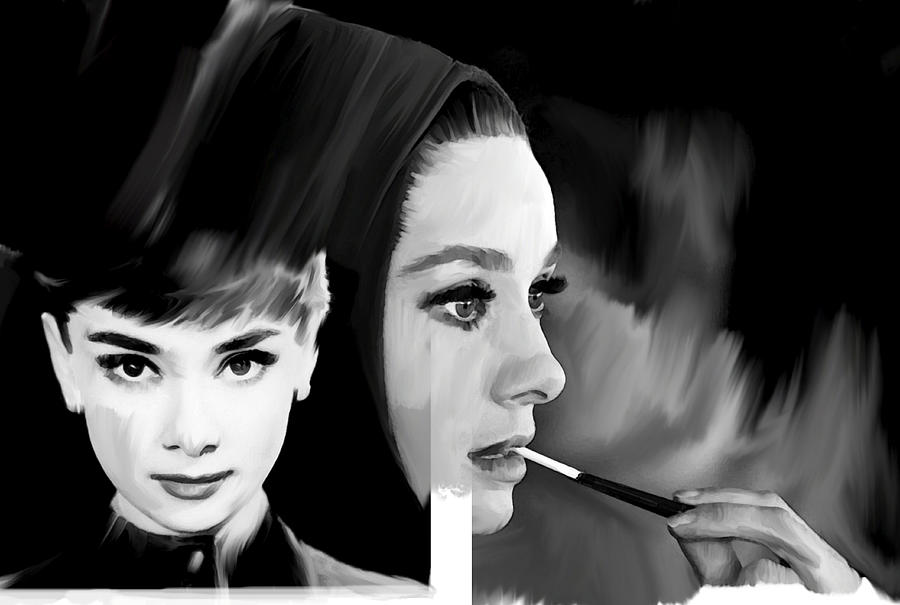 Audrey Hepburn PEARL  Painting by Iconic Images Art Gallery David Pucciarelli