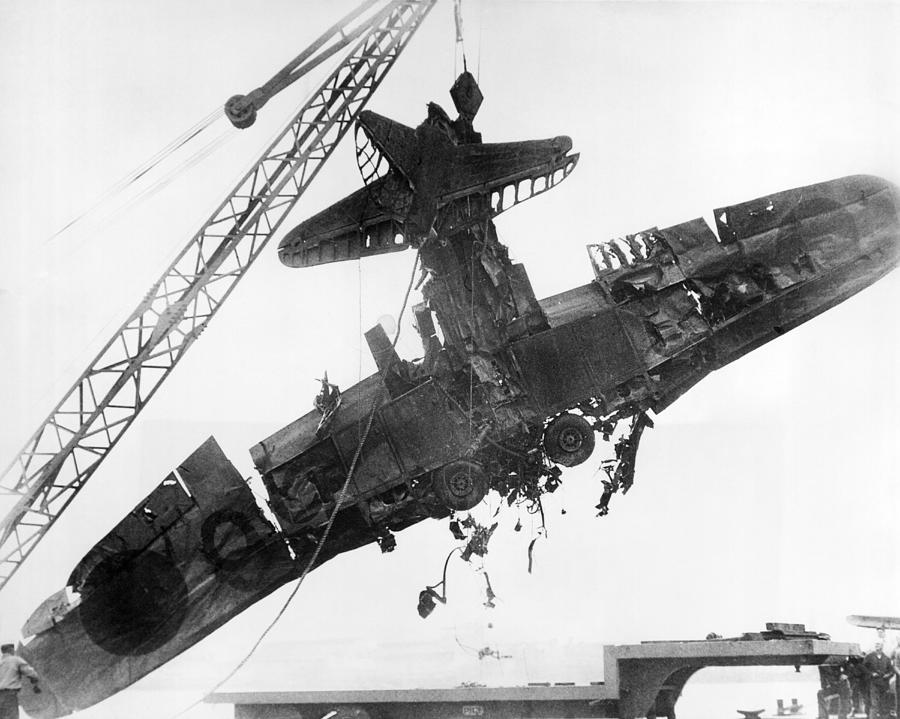 Pearl Harbor Plane Salvaged Photograph by Underwood Archives