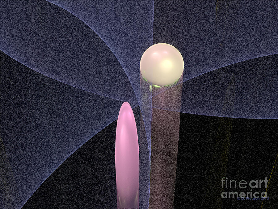 Pearl Navy PInk Abstract Fractal Digital Art by Dee Flouton