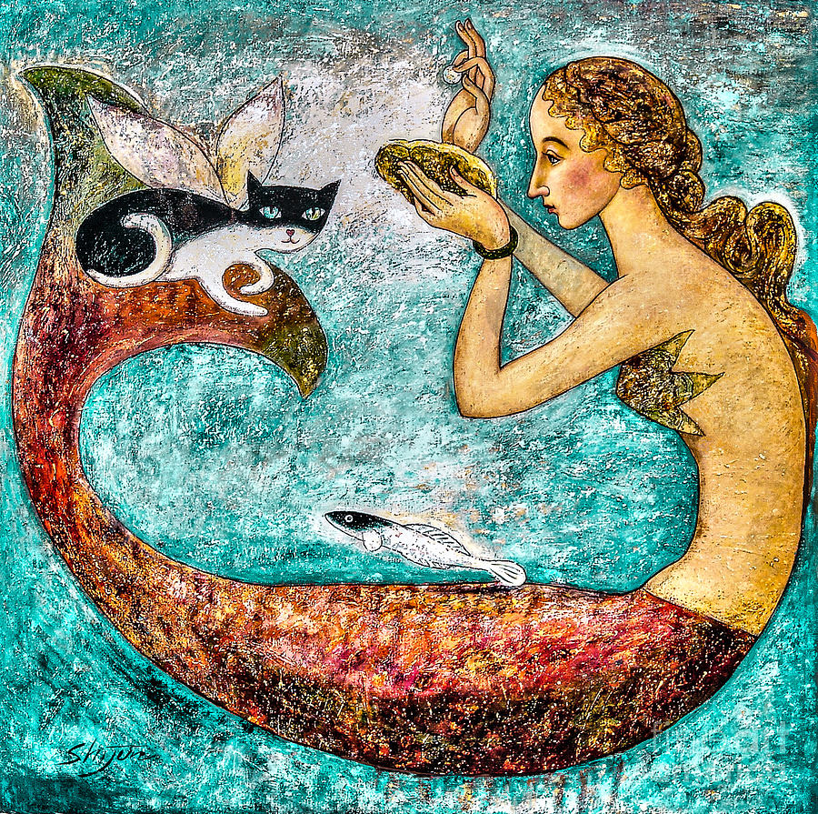 Mermaid Painting - Pearl by Shijun Munns