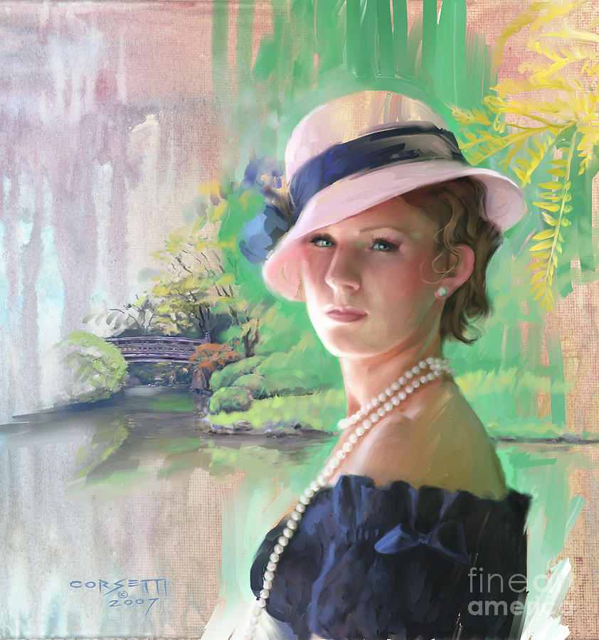 Pearls and Pink Painting by Robert Corsetti