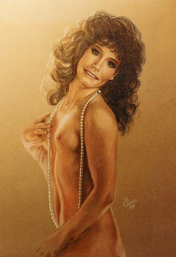 Nude Drawing - Pearls by Barbara Keith