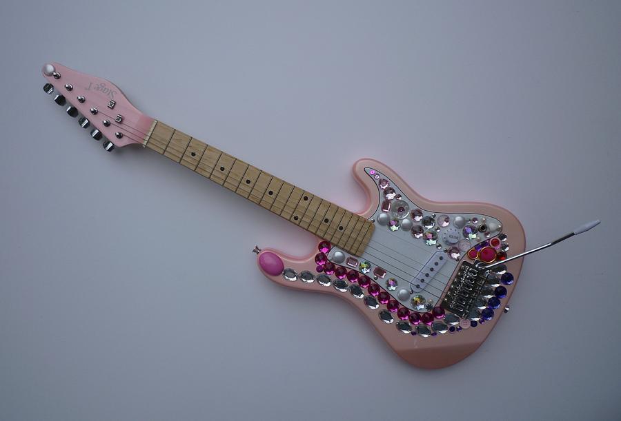 Pearly Girly Guitar Sculpture by Douglas Fromm