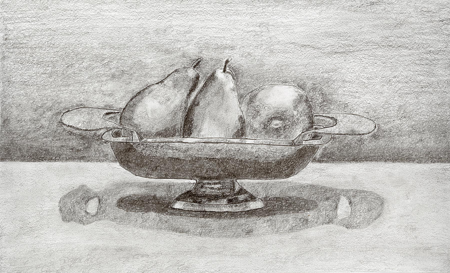 Still Life Drawing - Pears by Carmela Cattuti