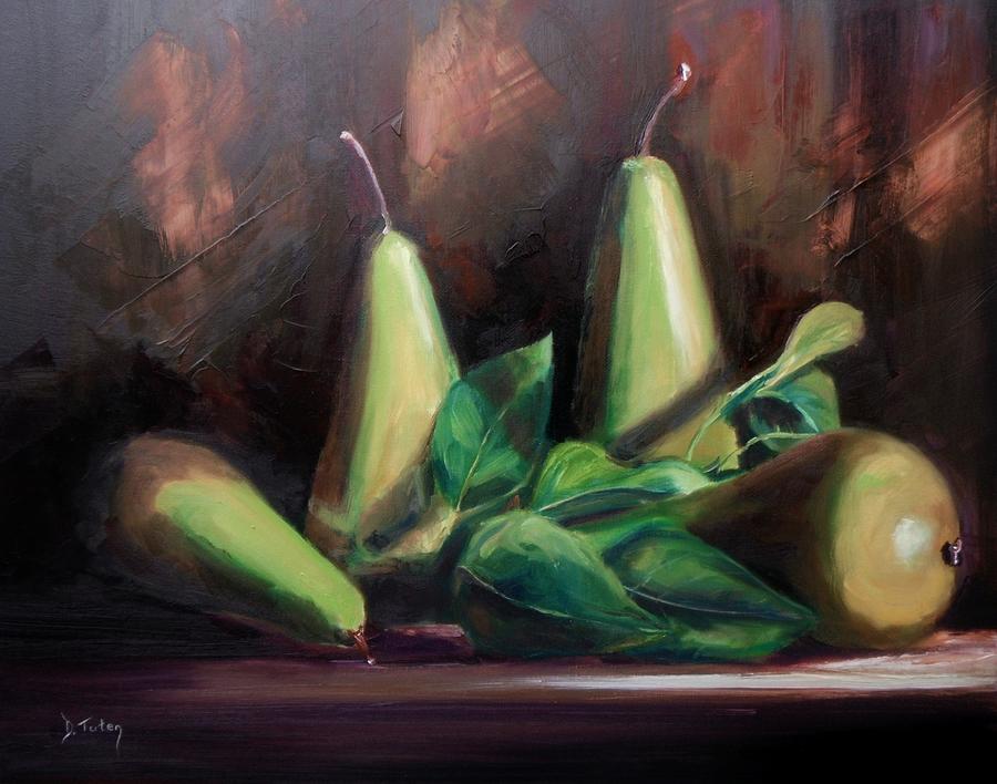 Pears Painting by Donna Tuten