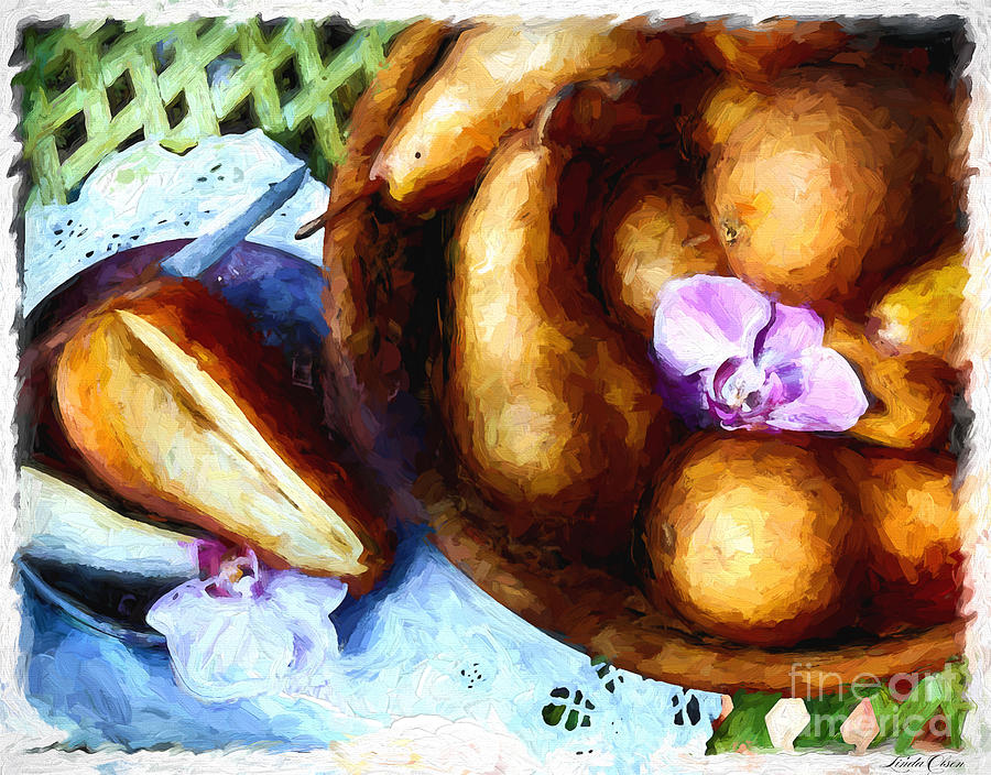 Still Life Digital Art - Pears from Above by Linda Olsen