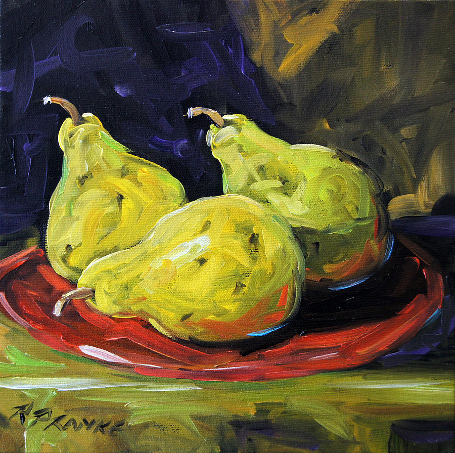 Pears in the light by Prankearts Painting by Richard T Pranke