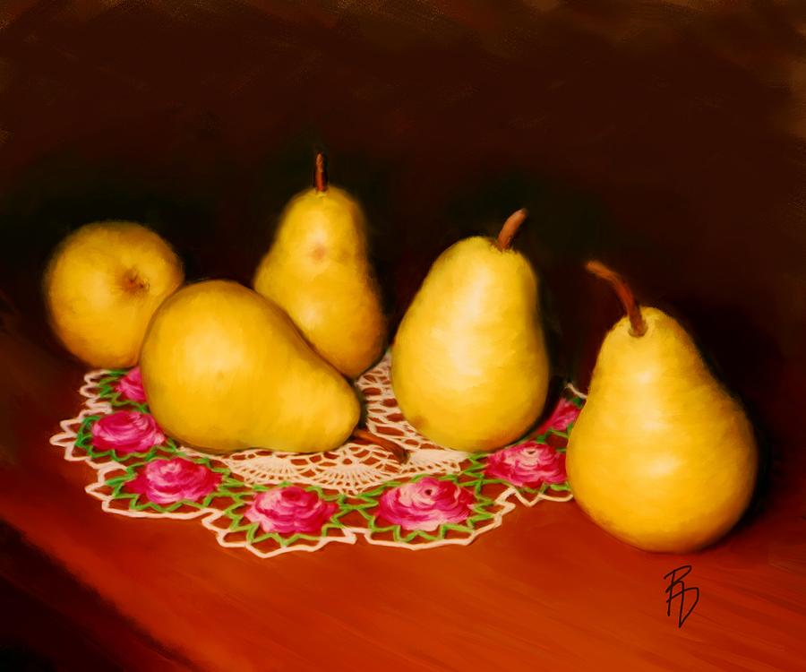 Pears On A Doily Digital Art by Ric Darrell