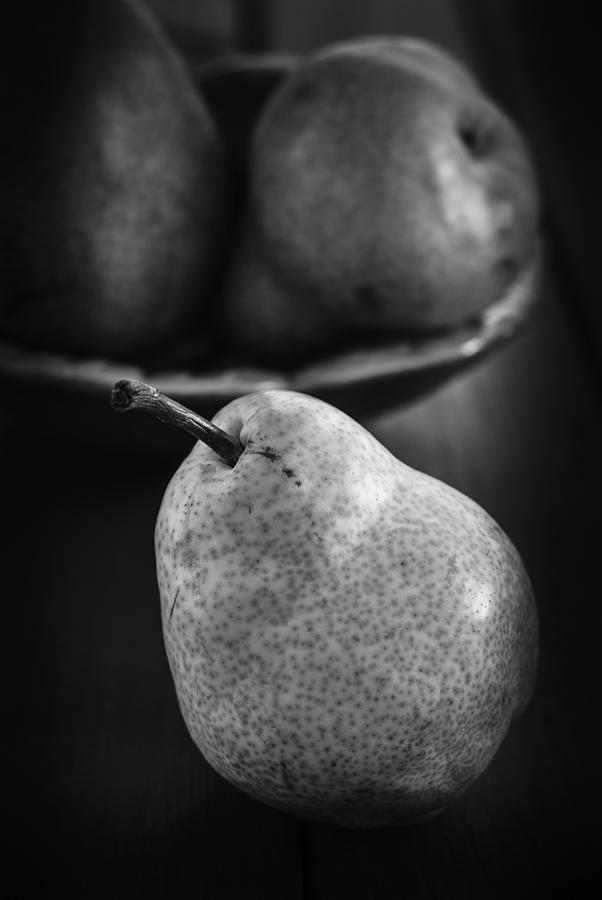 Pears still life in monochrome Photograph by Vishwanath Bhat