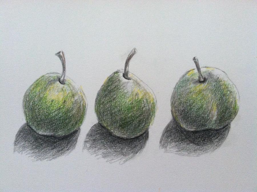 Pears with color Painting by Hae Kim